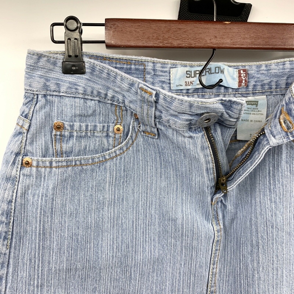 Levi's Light Blue Jean 518 Superlow Denim Skirt - Picture 2 of 8